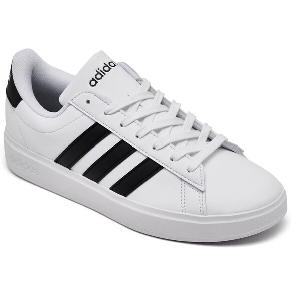 Adidas Grand Court 2.0 White with Black stripes, Women's size 10 - Picture 1 of 5